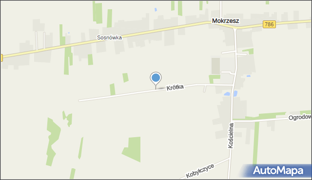 Mokrzesz, Krótka, mapa Mokrzesz