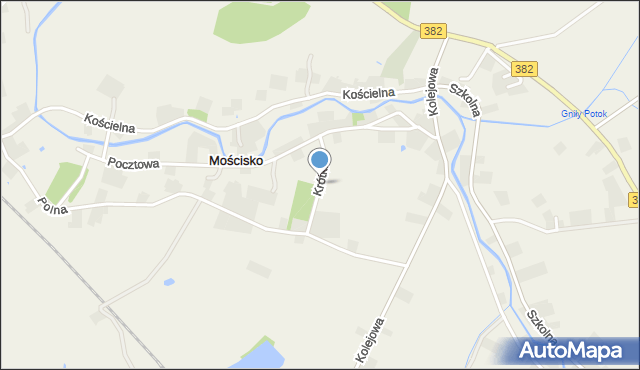 Mościsko gmina Dzierżoniów, Krótka, mapa Mościsko gmina Dzierżoniów