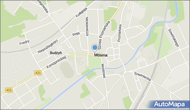 Mosina powiat poznański, Krotowskiego, mapa Mosina powiat poznański