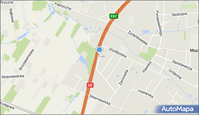 Mszczonów, Króla Władysława Jagiełły, mapa Mszczonów