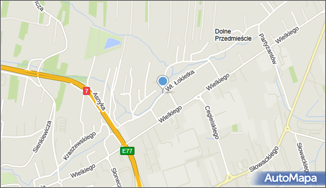 Myślenice, Króla Władysława Łokietka, mapa Myślenice