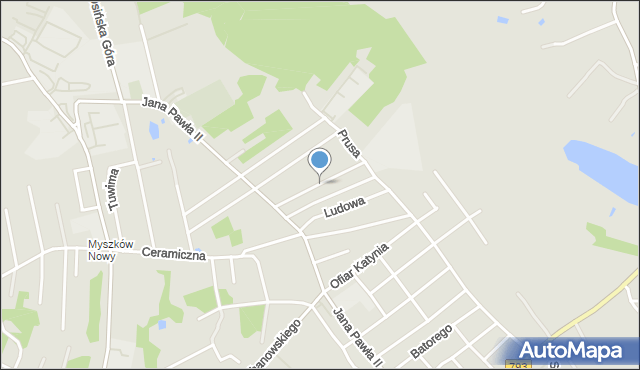 Myszków, Króla Kazimierza Wielkiego, mapa Myszków