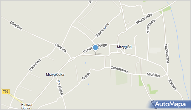 Myszków, Królowej Jadwigi, mapa Myszków