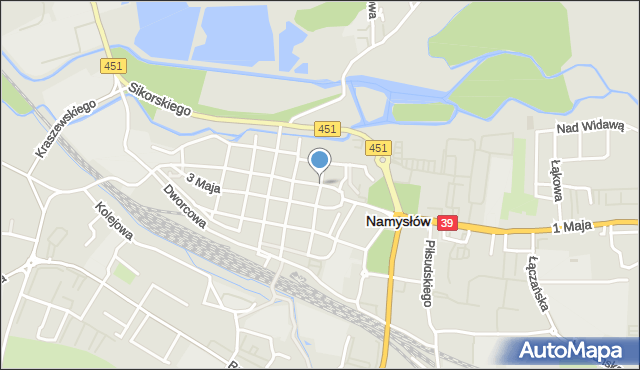Namysłów, Krakowska, mapa Namysłów