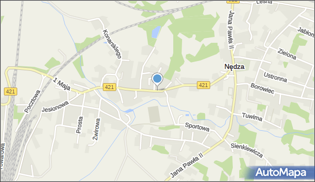 Nędza powiat raciborski, Króla Jana III Sobieskiego, mapa Nędza powiat raciborski