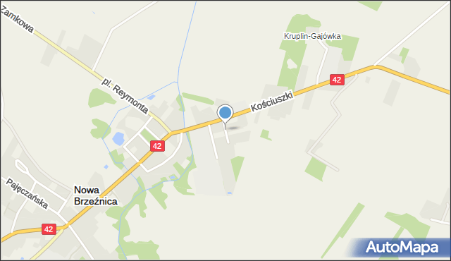 Nowa Brzeźnica, Krótka, mapa Nowa Brzeźnica