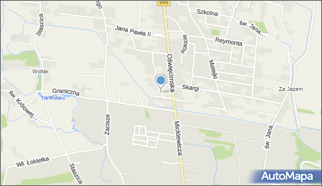 Nowa Wieś gmina Kęty, Króla Kazimierza Wielkiego, mapa Nowa Wieś gmina Kęty