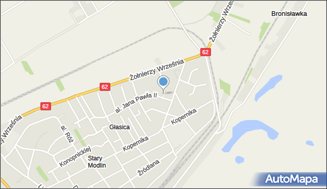 Nowy Dwór Mazowiecki, Kręta, mapa Nowy Dwór Mazowiecki