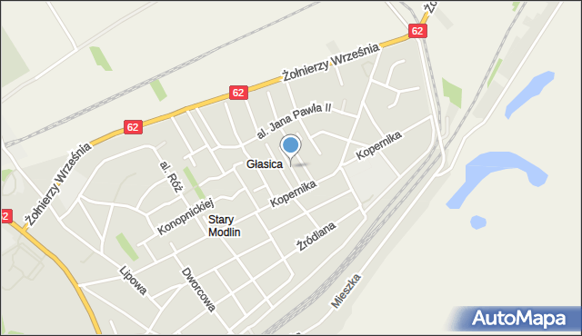 Nowy Dwór Mazowiecki, Krótka, mapa Nowy Dwór Mazowiecki