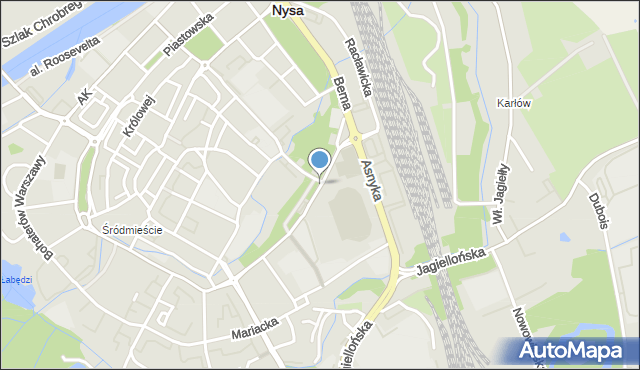 Nysa, Kraszewskiego Józefa Ignacego, mapa Nysy