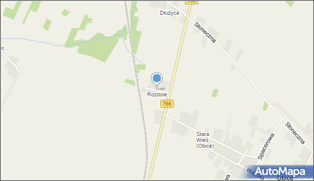 Obice, Krótka, mapa Obice