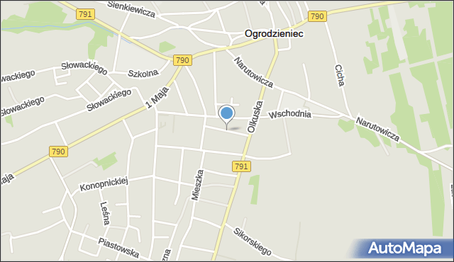 Ogrodzieniec powiat zawierciański, Króla Jana III Sobieskiego, mapa Ogrodzieniec powiat zawierciański