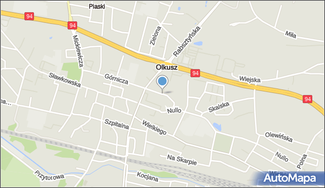 Olkusz, Krakowskie Przedmieście, mapa Olkusz
