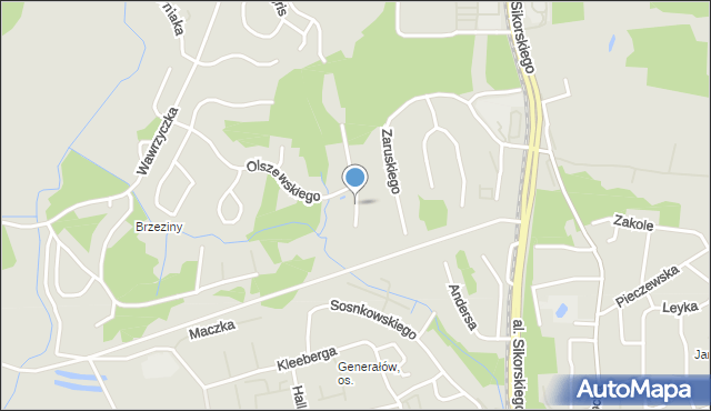 Olsztyn, Krautforsta Wiesława, prof., mapa Olsztyna