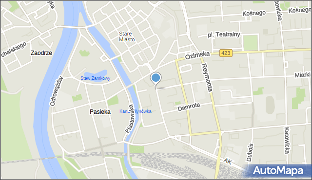 Opole, Krakowska, mapa Opola