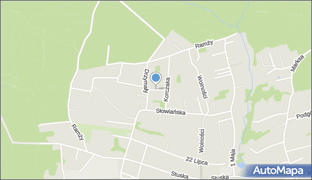 Orzesze powiat mikołowski, Krótka, mapa Orzesze powiat mikołowski