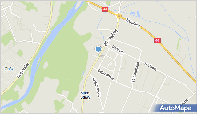 Oświęcim, Króla Władysława Jagiełły, mapa Oświęcimia