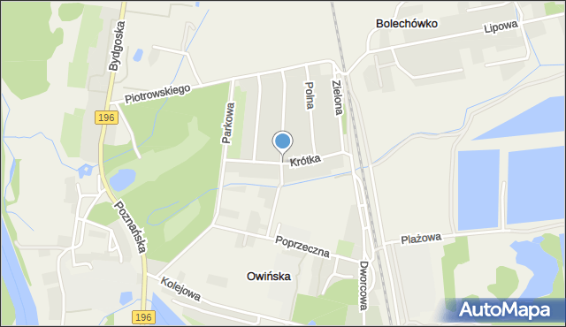 Owińska, Krótka, mapa Owińska