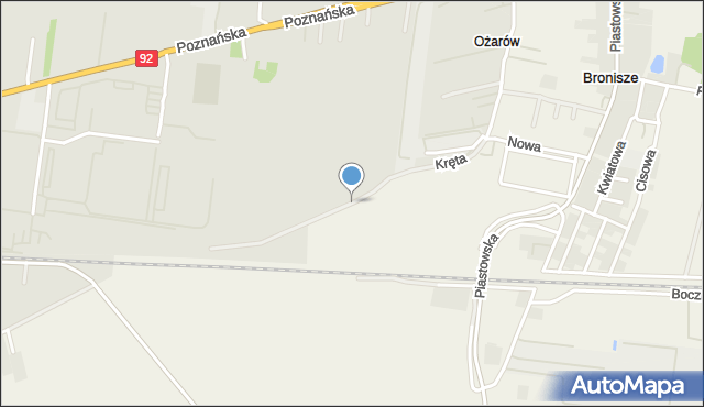 Ożarów Mazowiecki, Kręta, mapa Ożarów Mazowiecki