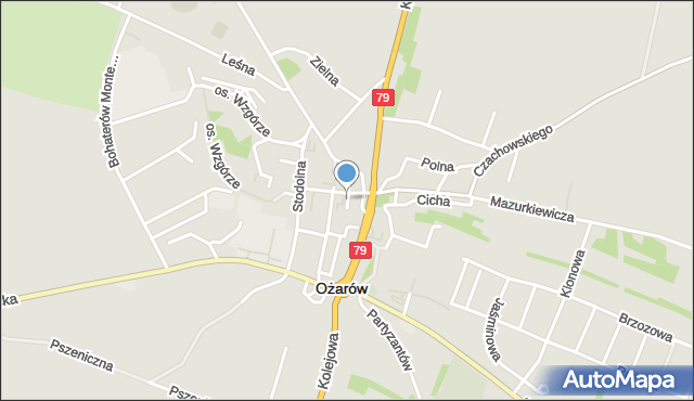Ożarów powiat opatowski, Krótka, mapa Ożarów powiat opatowski