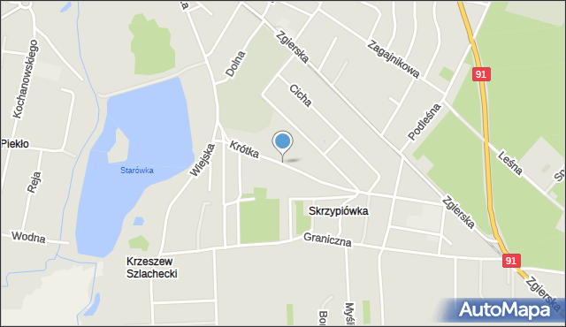 Ozorków, Krótka, mapa Ozorków