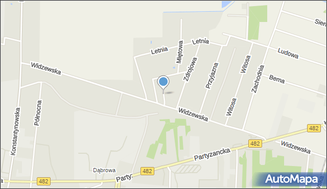 Pabianice, Kręta, mapa Pabianic
