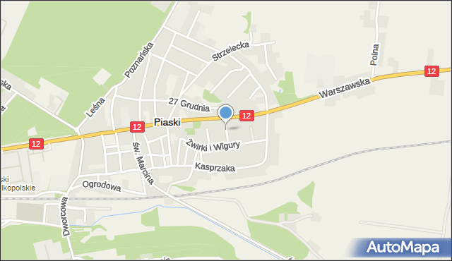 Piaski powiat gostyński, Krótka, mapa Piaski powiat gostyński