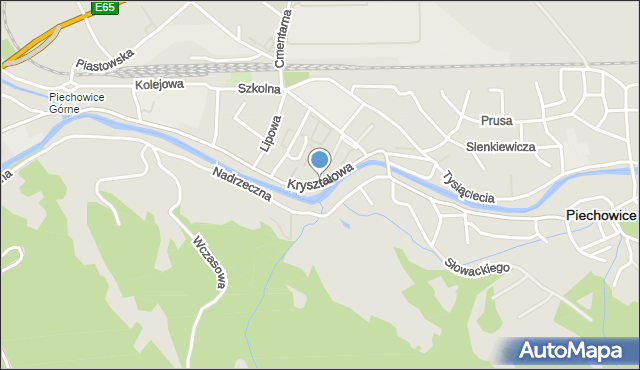 Piechowice powiat karkonoski, Kryształowa, mapa Piechowice powiat karkonoski