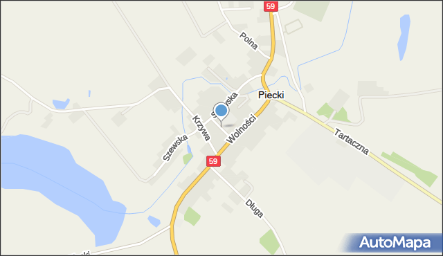 Piecki powiat mrągowski, Krótka, mapa Piecki powiat mrągowski