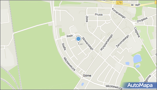 Piła, Krasińskiego, mapa Piły