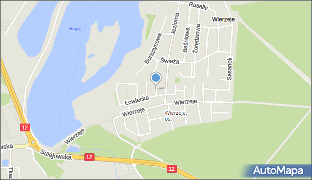 Piotrków Trybunalski, Krańcowa, mapa Piotrków Trybunalski