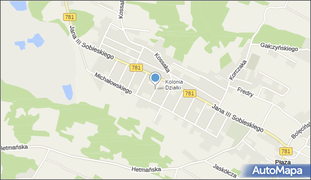 Płaza, Króla Bolesława Chrobrego, mapa Płaza