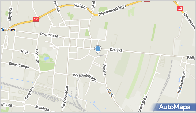 Pleszew, Krzywa, mapa Pleszew