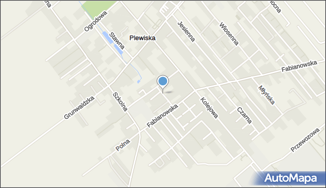 Plewiska gmina Komorniki, Kręta, mapa Plewiska gmina Komorniki