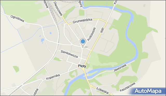 Płoty powiat gryficki, Krótka, mapa Płoty powiat gryficki