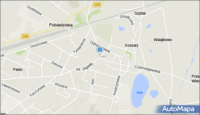 Pobiedziska, Króla Władysława Jagiełły, mapa Pobiedziska