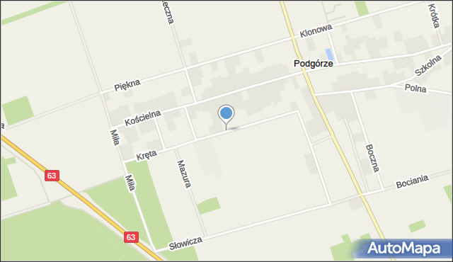 Podgórze gmina Łomża, Kręta, mapa Podgórze gmina Łomża