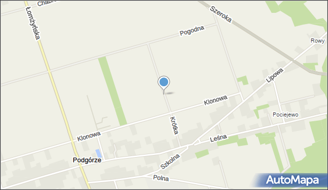 Podgórze gmina Łomża, Krótka, mapa Podgórze gmina Łomża