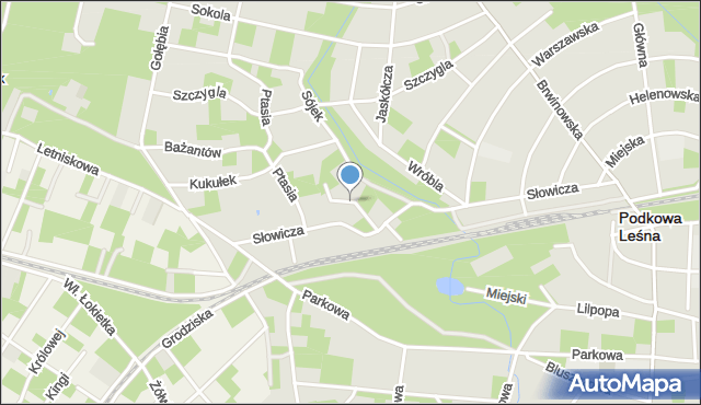 Podkowa Leśna, Krasek, mapa Podkowa Leśna