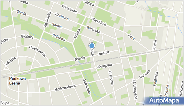 Podkowa Leśna, Królicza, mapa Podkowa Leśna