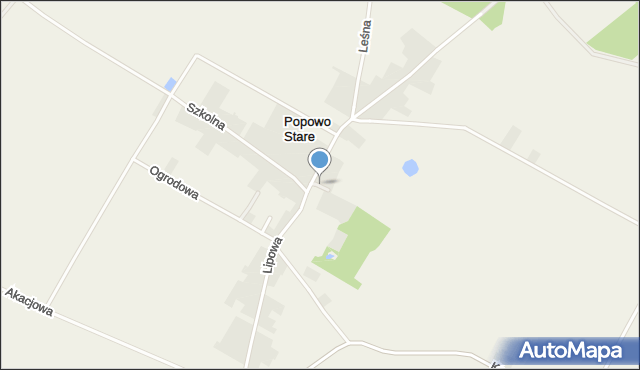 Popowo Stare, Krótka, mapa Popowo Stare