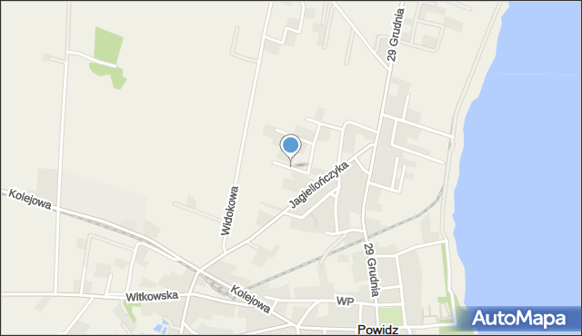 Powidz powiat słupecki, Króla Kazimierza Wielkiego, mapa Powidz powiat słupecki