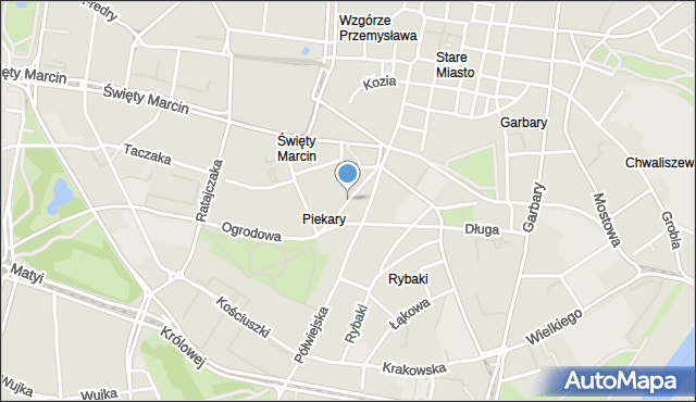 Poznań, Krysiewicza Bolesława, mapa Poznania
