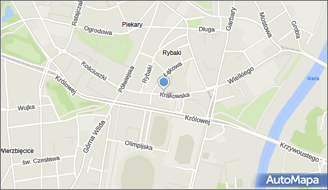 Poznań, Krakowska, mapa Poznania