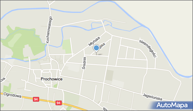 Prochowice, Krakowska, mapa Prochowice