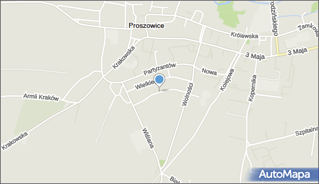 Proszowice, Króla Jana III Sobieskiego, mapa Proszowice