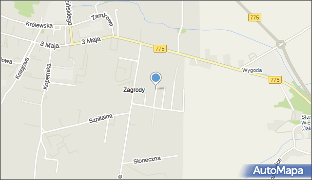 Proszowice, Królowej Bony, mapa Proszowice