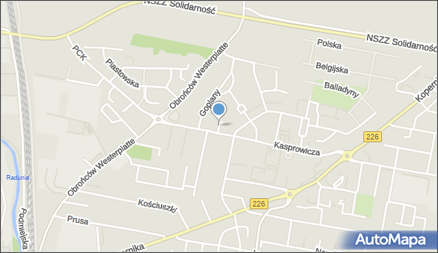 Pruszcz Gdański, Krzemieniecka, mapa Pruszcz Gdański