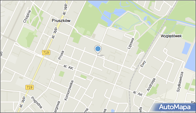 Pruszków, Kraszewskiego Józefa Ignacego, mapa Pruszków