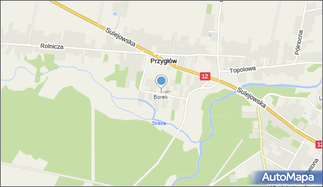 Przygłów, Krzywa, mapa Przygłów